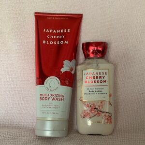 Bath & Body Works Japanese Cherry Blossom Body Wash & Lotion - Red, White